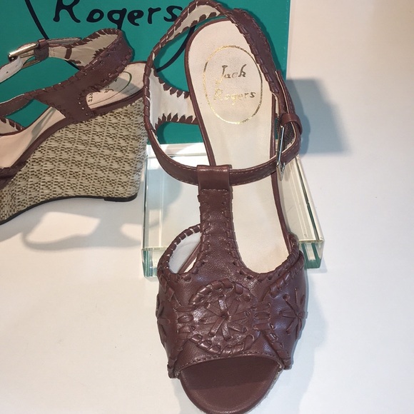 Jack Rogers brown wedges. - Picture 2 of 3